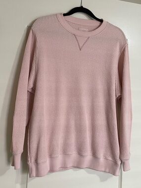 Aerie Waffle Knit Pullover Sweater XS Pink